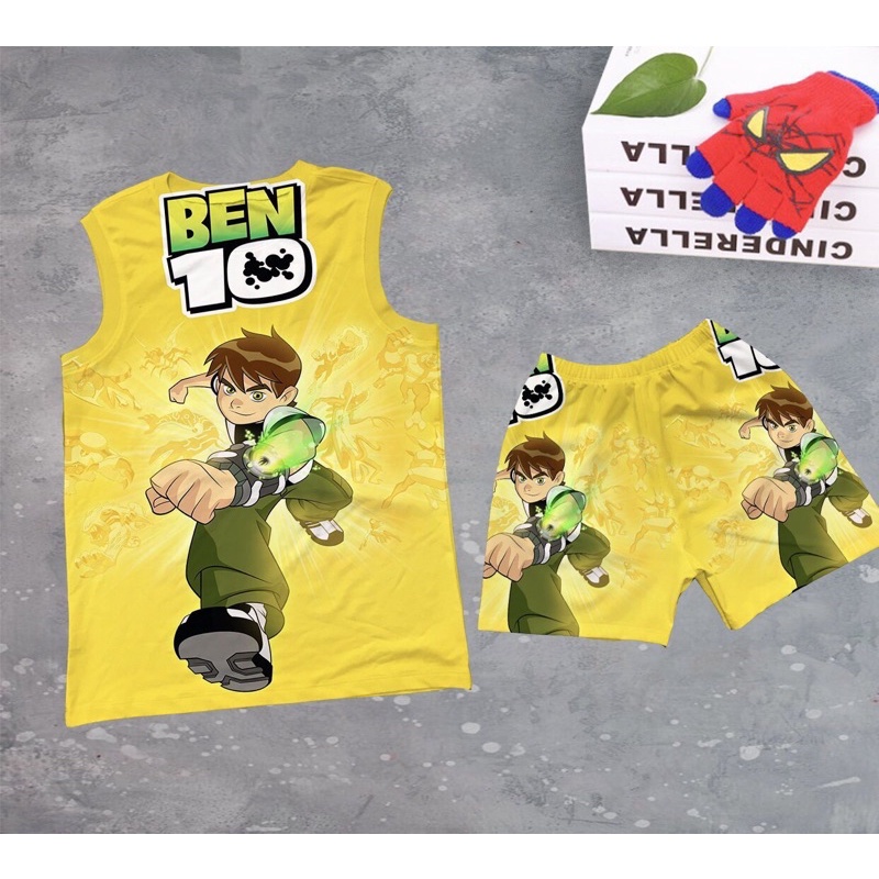 Đồ Bộ Thun Lạnh Thái In 3D Sát Nách Bé Trai Hình Ben 10