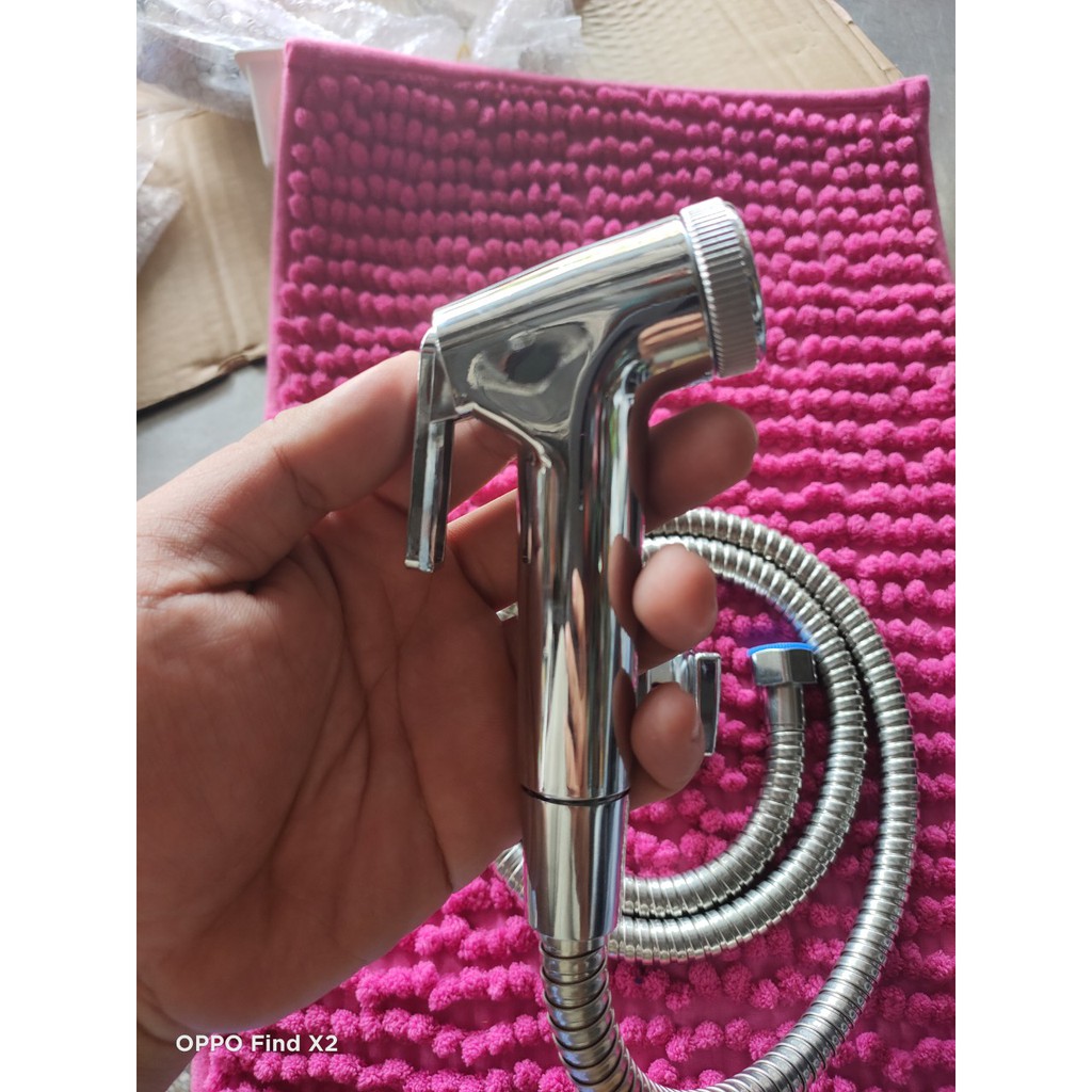 Bộ xịt vệ sinh inox 201 tay nổi nước cực mạnh Đầu+Dây+Caixi