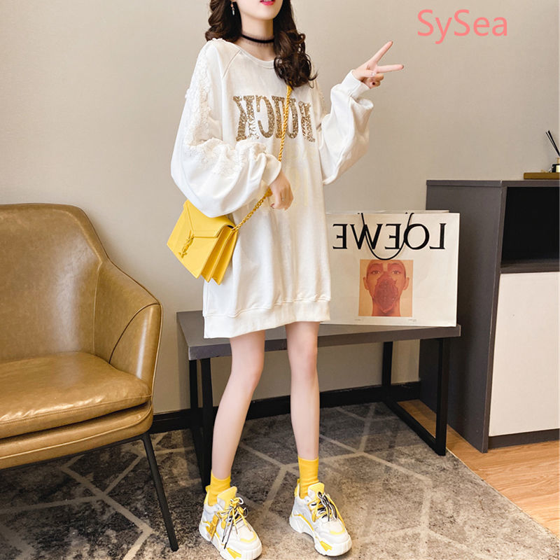 Áo Thun Tay Dài Cổ Tròn Thiết Kế Dáng Rộng Thoải Mái