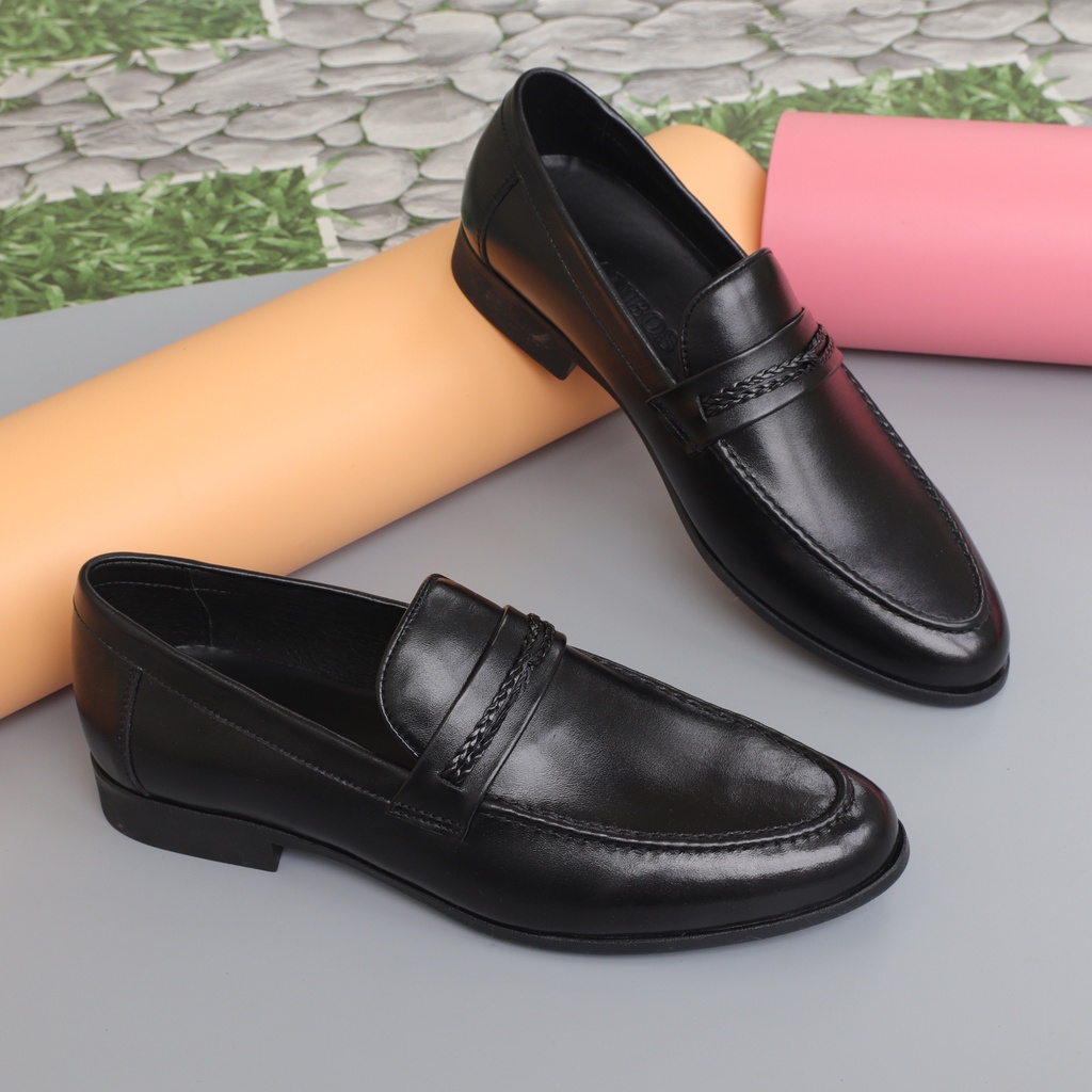Giày lười Loafer nam da bò trẻ trung, giày tây công sở da bò - HT.NeO