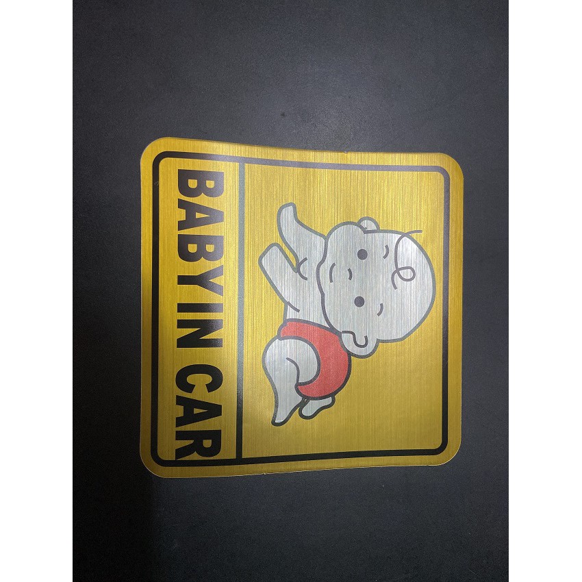 Tem trang trí decal Baby In Car-logo trang trí cảnh báo dễ thương cho xe ô tô