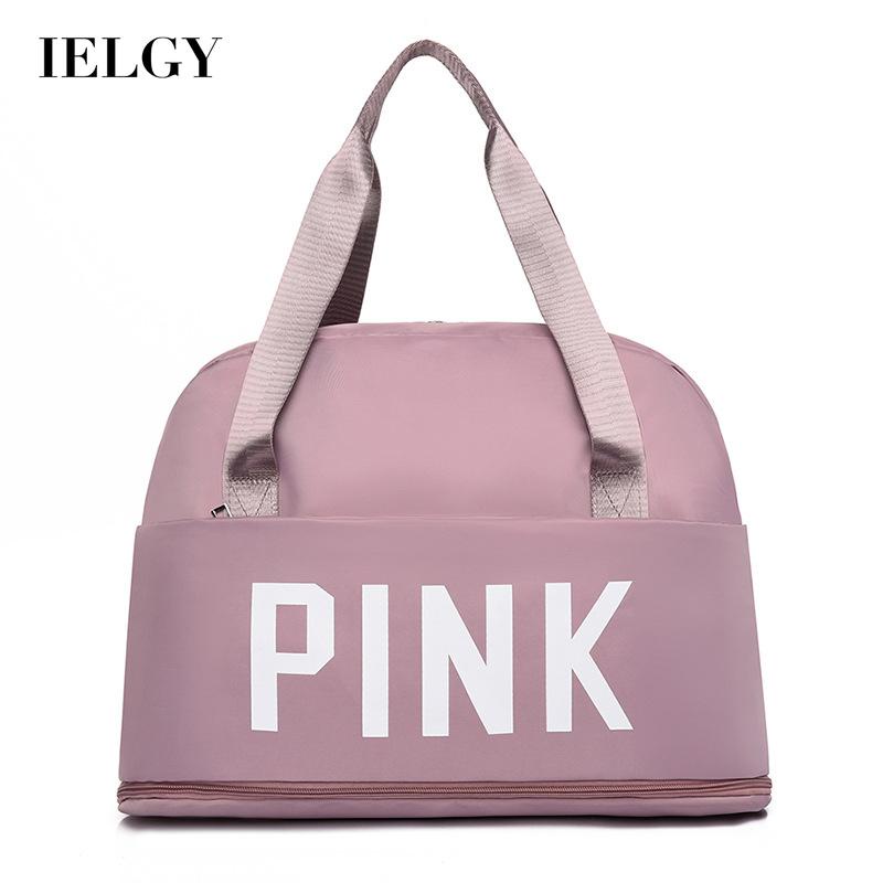 Túi xách thể thao IELGY bằng vải oxford in họa tiết có ngăn đựng đồ khô và ướt thời trang cho nữ