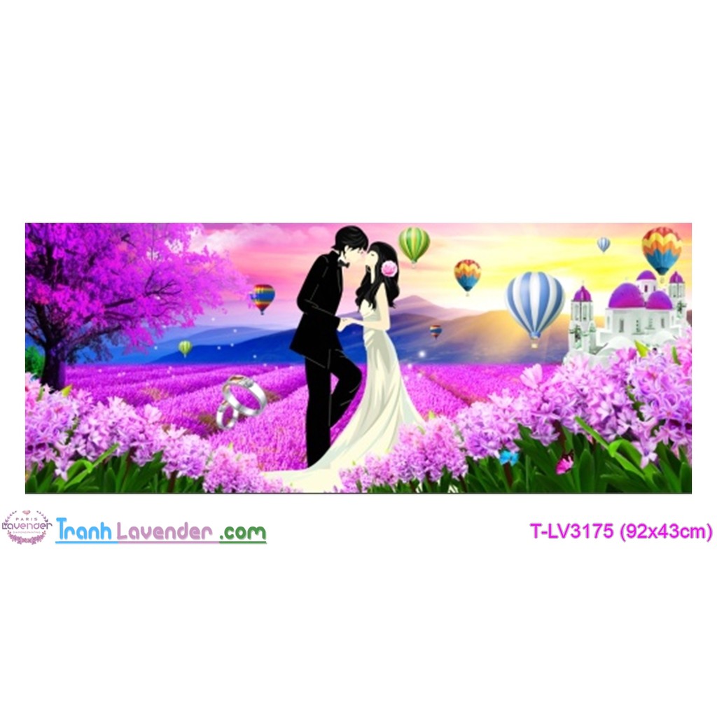 Tranh thêu chữ thập Tình yêu - hôn nhân Tình Yêu Vĩnh Cửu (92x43cm)