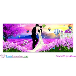 [T-LV3175]Tranh thêu chữ thập Tình yêu - hôn nhân Tình Yêu Vĩnh Cửu (92x43cm)