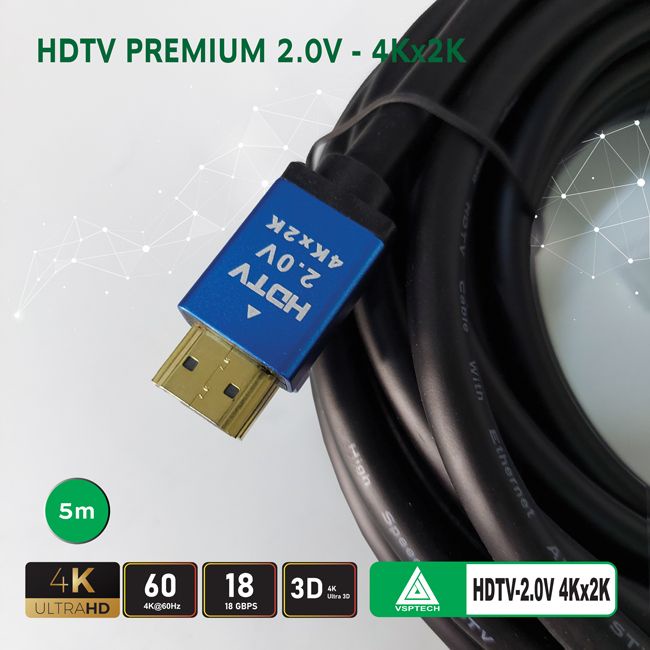 Cáp HDMI VSPTECH premium 2.0V dài 5m