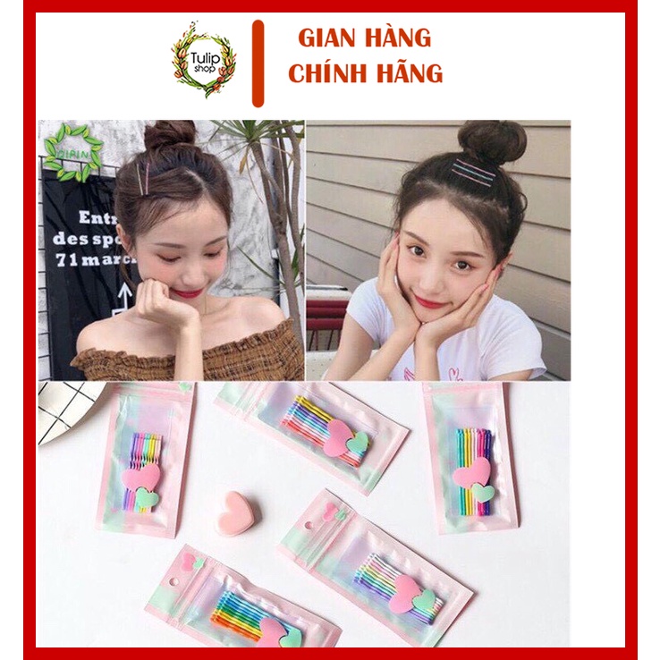 Set 10 Kẹp Tóc Xước Màu