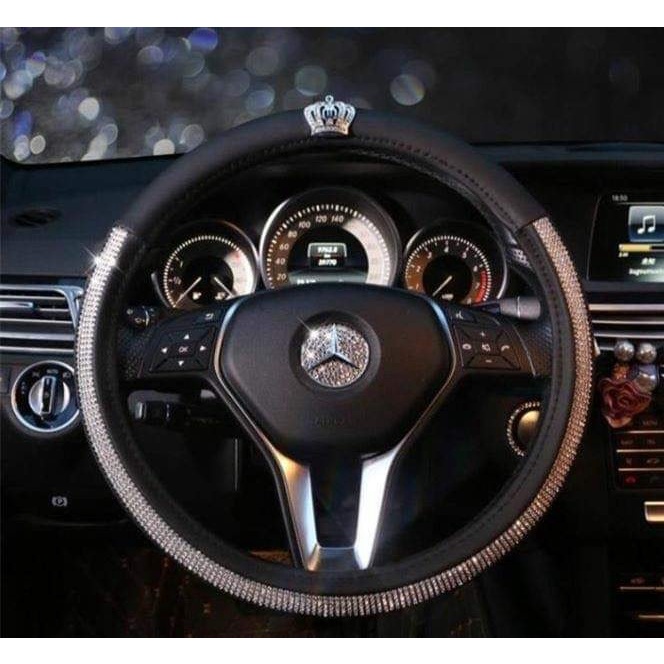 Bọc vô lăng đính đá  decor thiên nga,vương miện, chanel, bọc vô lăng xe hơi
