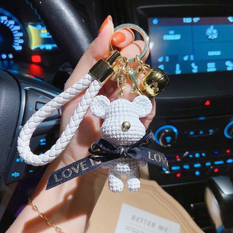 Móc khoá Bearbrick phiên bản móc khoá cực xinh, kèm chuông, 4 màu giá rẻ