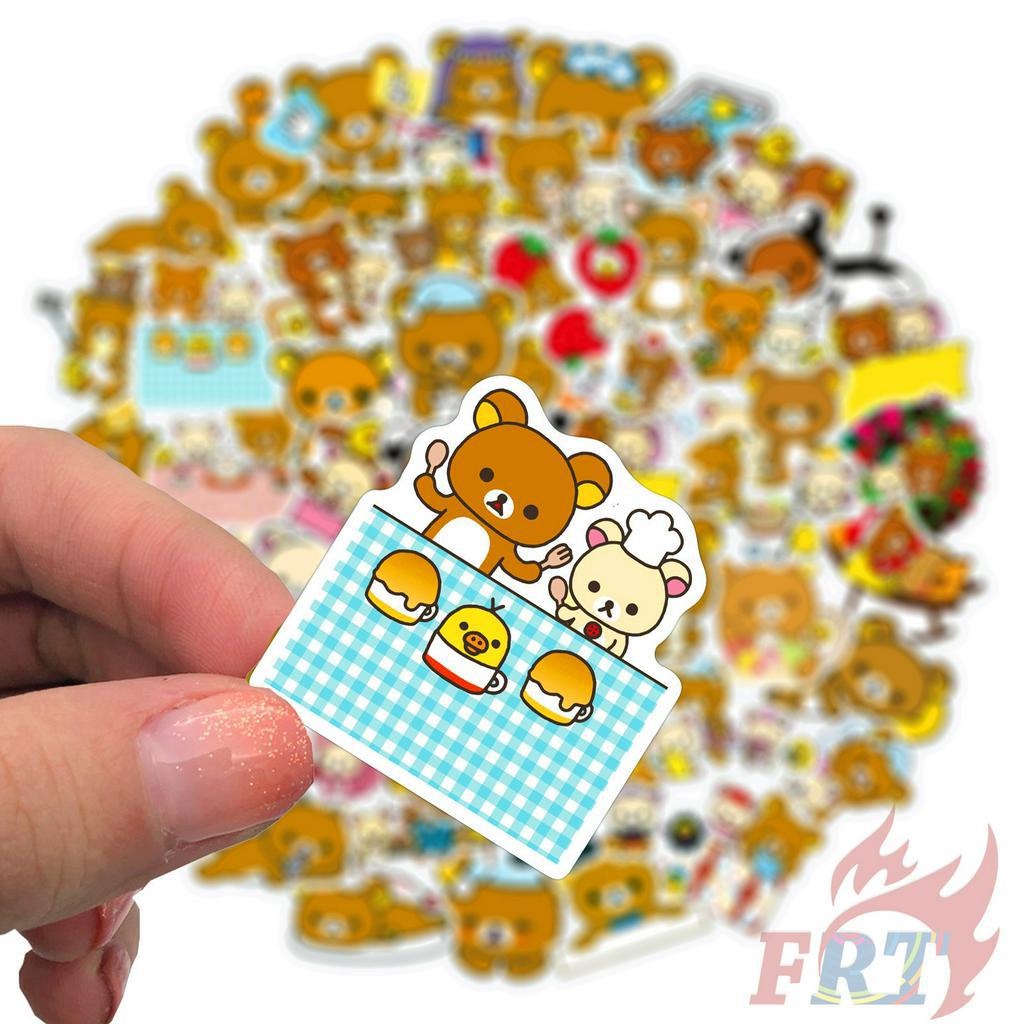 Set 50 hình dán họa tiết gấu Rilakkuma hoạt hình Series 02 trang trí thủ công DIY