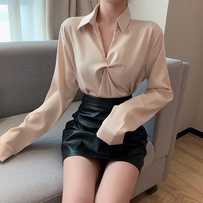 Áo sơ mi nữ tay dài Emilyshop ulzzang