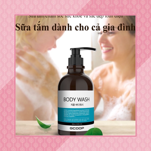 Sữa Tắm Hàn Quốc Gcoop Dưỡng Da Chiết xuất thảo dược thiên nhiên dùng cho cả gia đình - Chai lớn 650