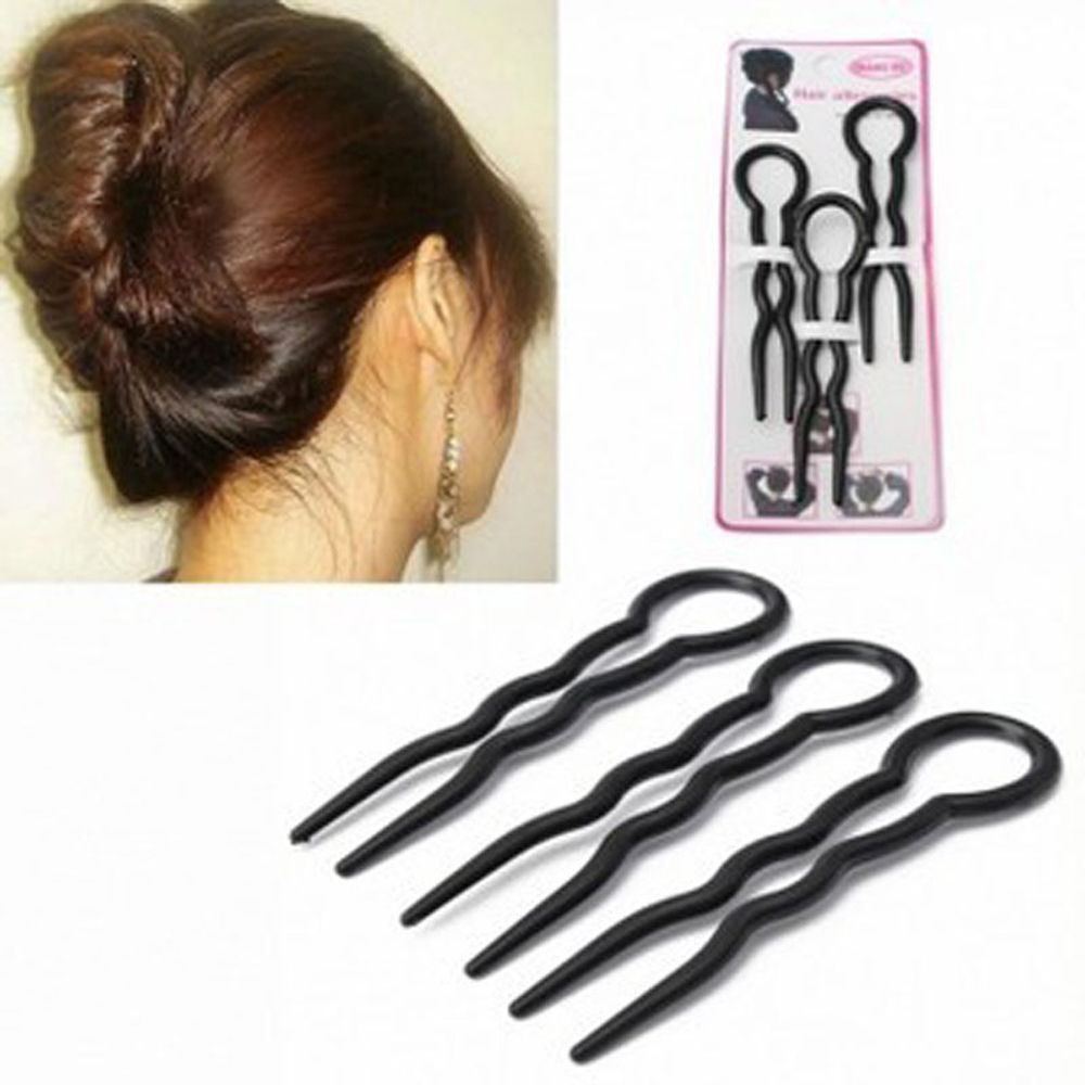 ALLGOODS Quick Practical Hair Pin 2 Set Hair Clips Hair Fork Different Hair Styling Invisible Hair Fork Fast Hairstyle Braid Hairstyle Use To Easy Hair Modelling U Shape Fork Tool/Multicolor