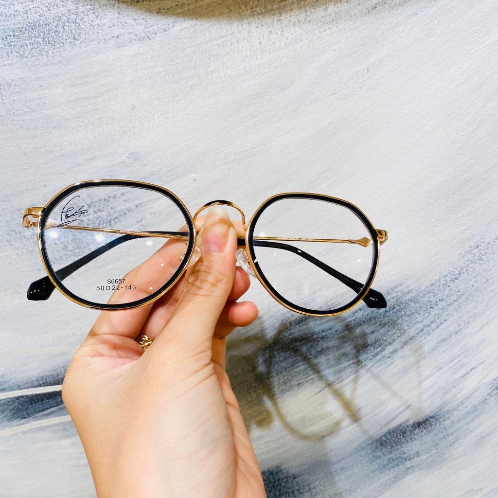 Gọng kính hợp kim xẻ cước siêu nhẹ siêu bền hợp thời trang Ouress 6115