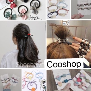 Nơ chun dây buộc tóc hình hoa quả, dâu tây, trái bơ, trái chery, hoạt hình