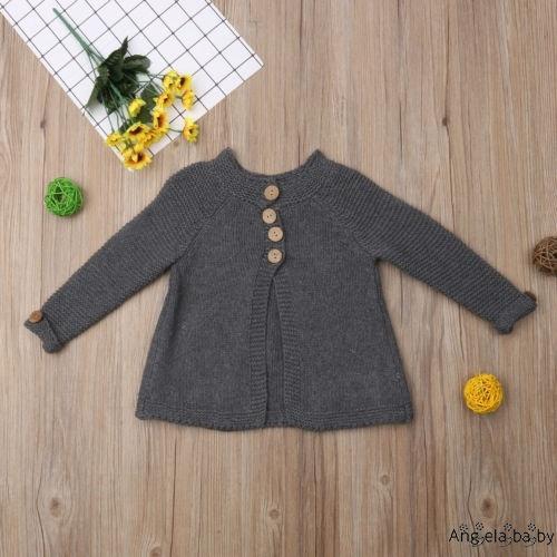 Áo Sweater dệt kim phối nút cho bé