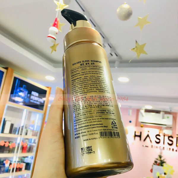 Dầu Gội Hàn Quốc Phục Hồi Tóc  GOLDEN SLEEK MOISTURIZING AND SOOTHING SHAMPOO 500ml