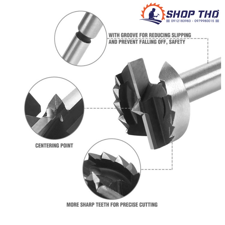 Mũi khoét gỗ Forstner Bits ( từ d10 đến d28)