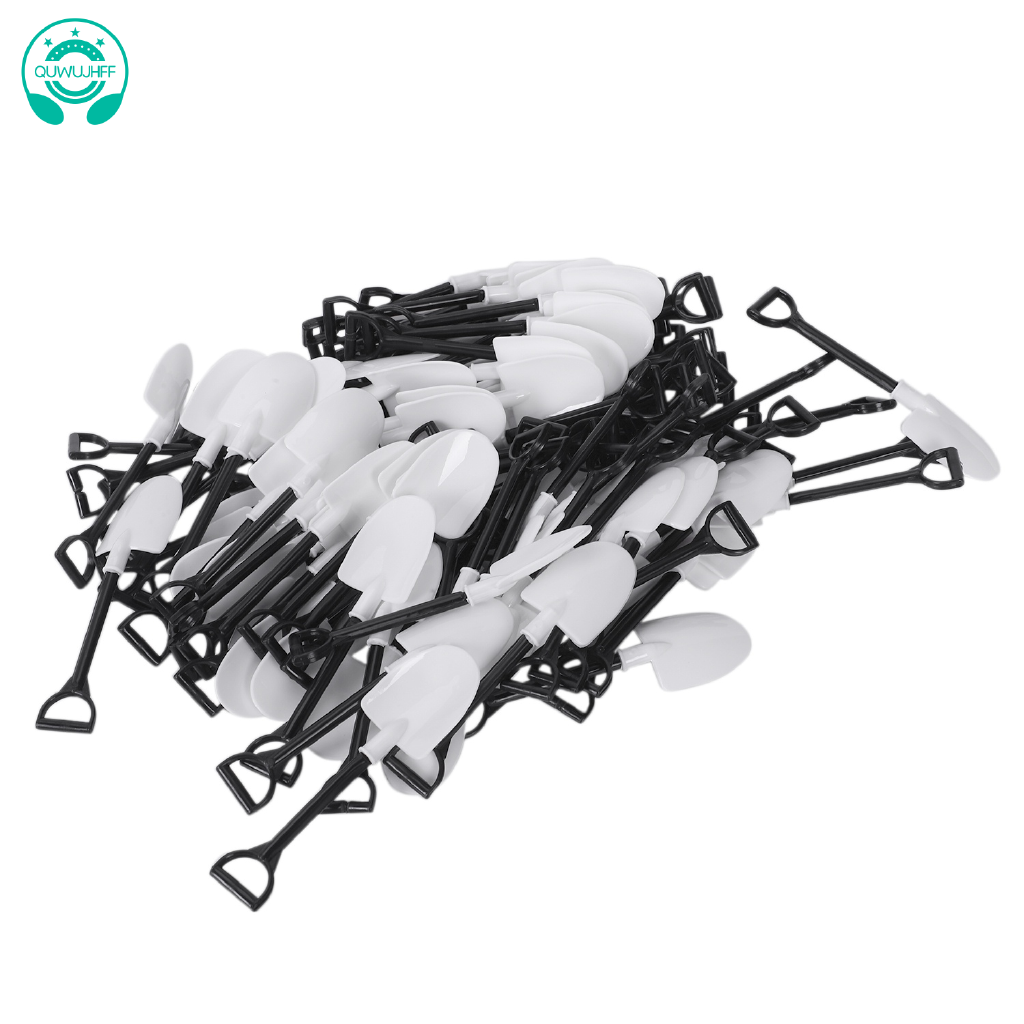Bộ 100 chiếc muỗng xẻng nhựa mini dùng 1 lần