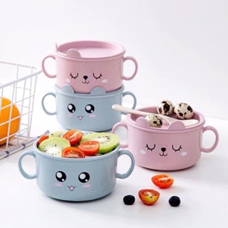Bát ăn dặm, bát canh, súp lúa mạch có nắp cho bé