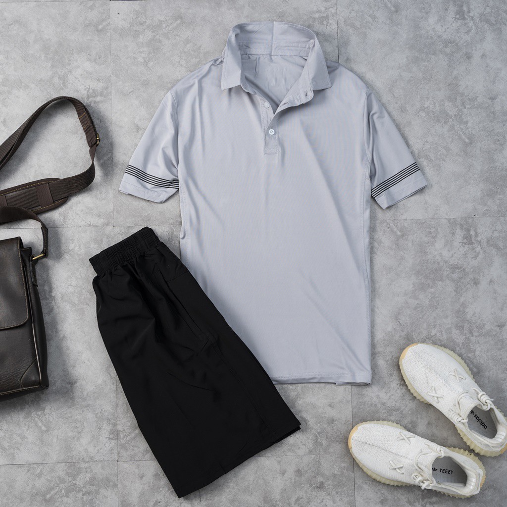 Bộ thể thao thun lạnh cổ in sườn hai bên cao cấp, phom 40-75kg