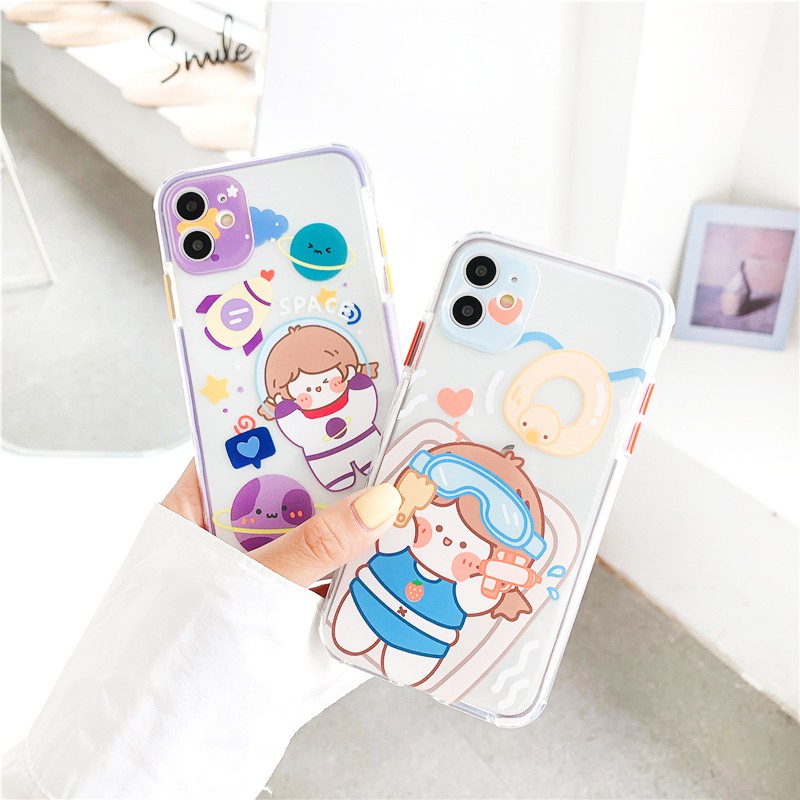 Ốp lưng iphone Roro Cute viền màu chống trượt 5/5s/6/6plus/6s/6splus/7/7plus/8/8plus/x/xr/xs/11/12/pro/max/plus/promax | BigBuy360 - bigbuy360.vn