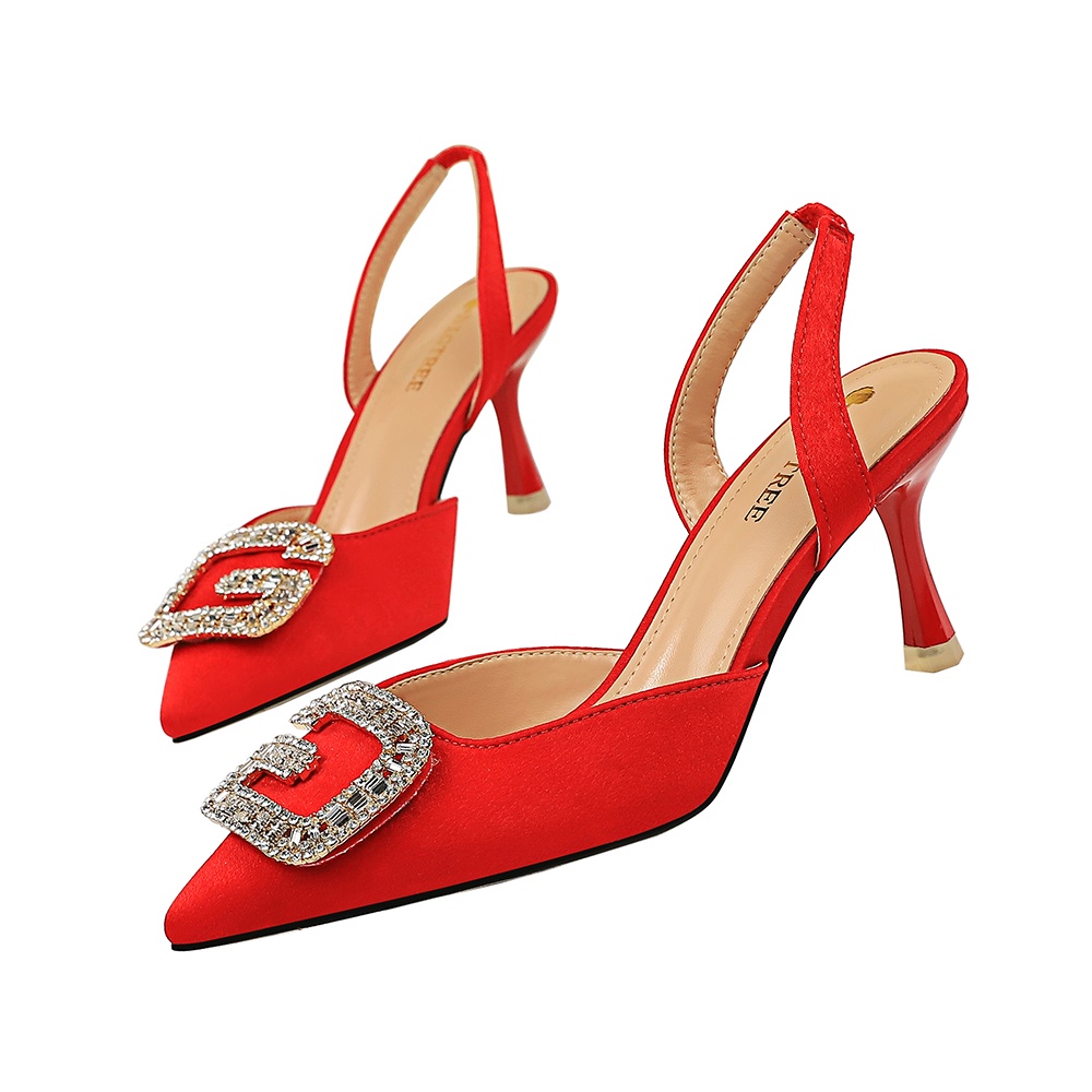 Giày cao gót BIGTREE 896-2 7cm mũi nhọn bề mặt da lộn có khóa kim loại thời trang dành cho nữ