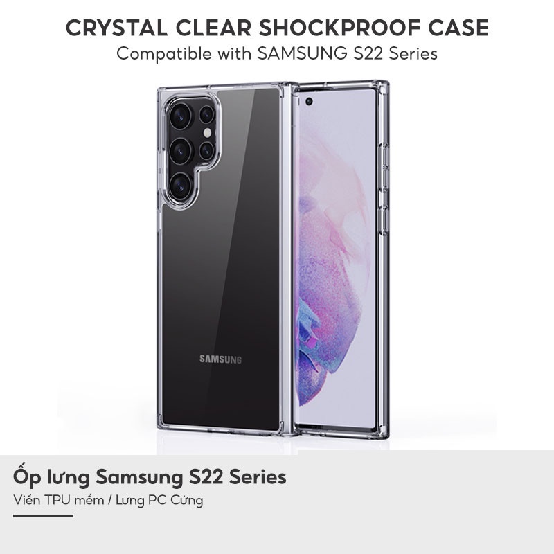 Ốp lưng chống sốc trong suốt cho Samsung Galaxy S22 / S22 Plus / S22 Ultra hiệu Likgus Crashproof - hàng nhập khẩu