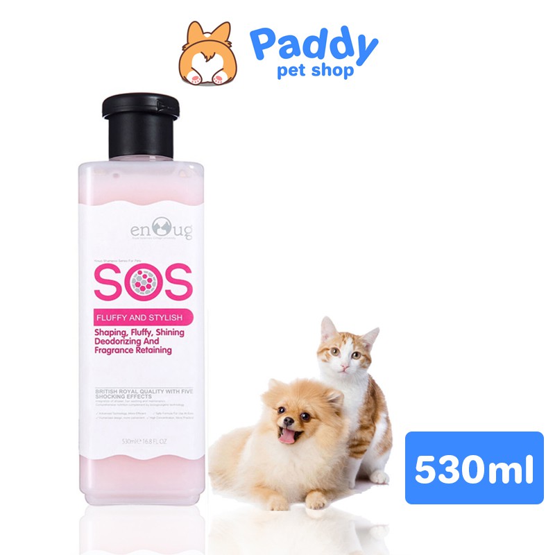 Sữa Tắm SOS Fluffy Stylish Làm Phồng &amp; Bóng Mượt Lông Cho Chó Mèo (530ml)