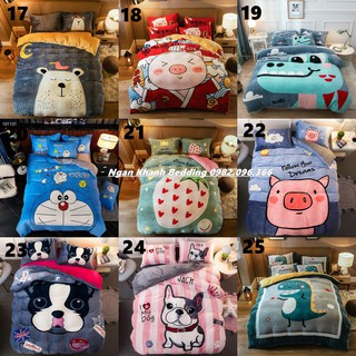 (HÀNG LOẠI 1) Tổng hợp các bộ chăn ga gối drap giường nỉ nhung hoạt hình 3D mới nhất 2020 (khách được chọn mẫu)