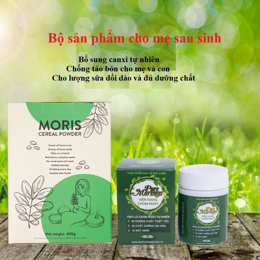 Bộ SP Cho Mẹ Sau Sinh: Ngũ Cốc Và Viên Rau Chùm Ngây Moris