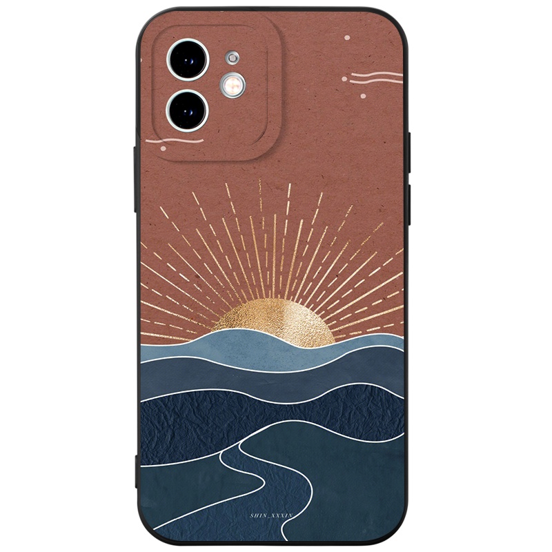 Ốp lưng JURSUE mềm hình cặp đôi dễ thương đẹp đen Cho iPhone 14 13 12 11 Pro Max SE 2020 X XR XS 8 7 ip 6S 6 Plus Y2373