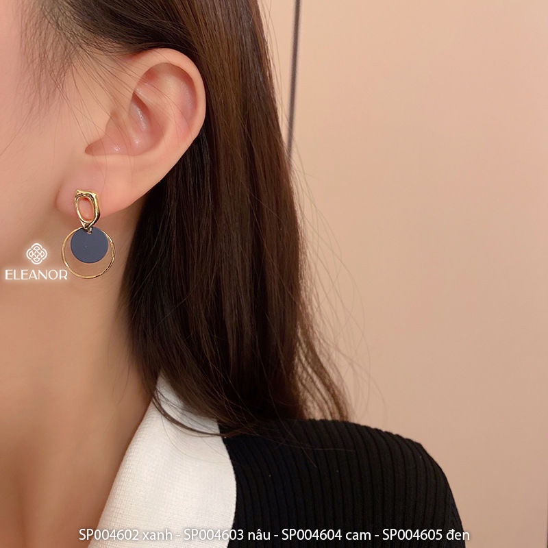 Bông tai nữ hình tròn phối màu sắc trẻ trung Eleanor Accessories phong cách Hàn Quốc phụ kiện trang sức dễ thương