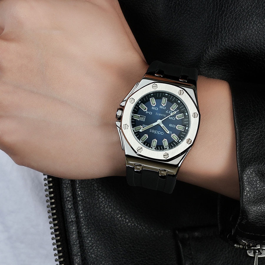 Siêu Hot đồng hồ nam phát sáng, thời trang nam, đồng hồ nam đen