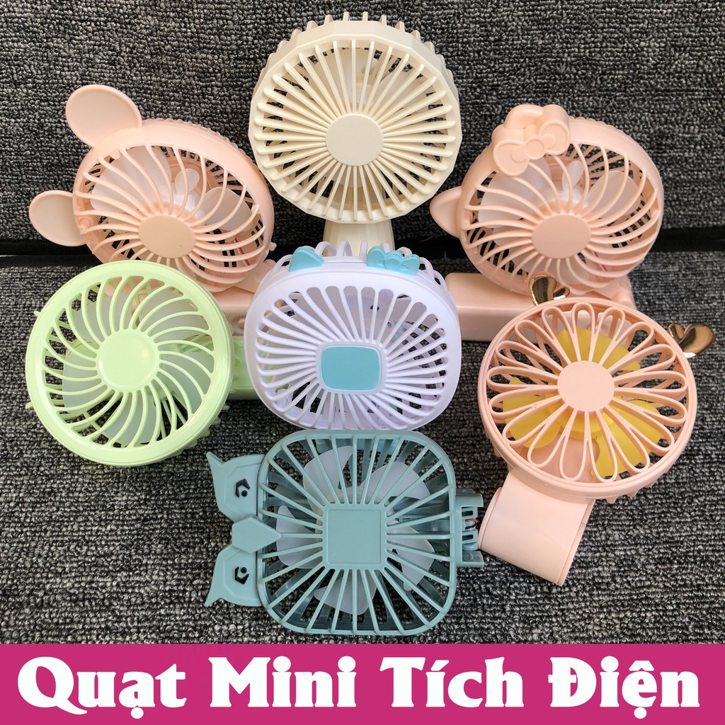 Quạt mini cầm tay tích điện có đèn và không đèn