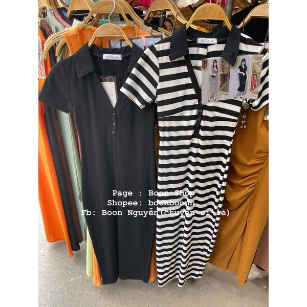 VÁY BODY CỔ TIM DÁNG DÀI QUA GỐI MS18862