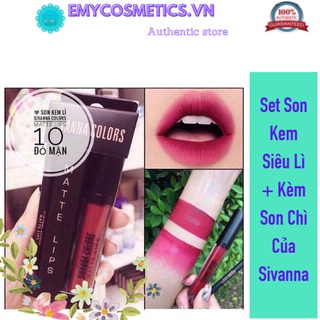 Set son kem siêu lì kèm son chì của Sivanna TháI Lan