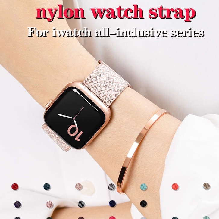 Dây Đeo Nylon Họa Tiết Gợn Sóng Thay Thế Cho Đồng Hồ Thông Minh iwatch Series 41mm45mm