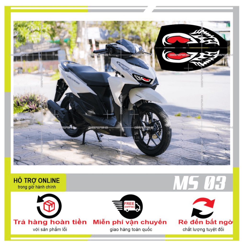 TEM DÁN ĐÈN SƯƠNG MÙ XE VARIO 2017 (DECAL TRONG SUỐT) MS 03 - SHINDECAL2