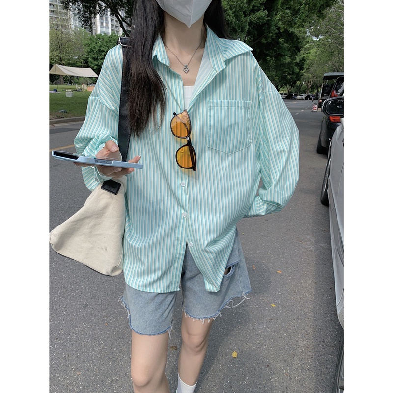 NRVP Áo Sơ Mi Dáng Rộng Thời Trang Hàn Quốc Cá Tính Cho Nữ