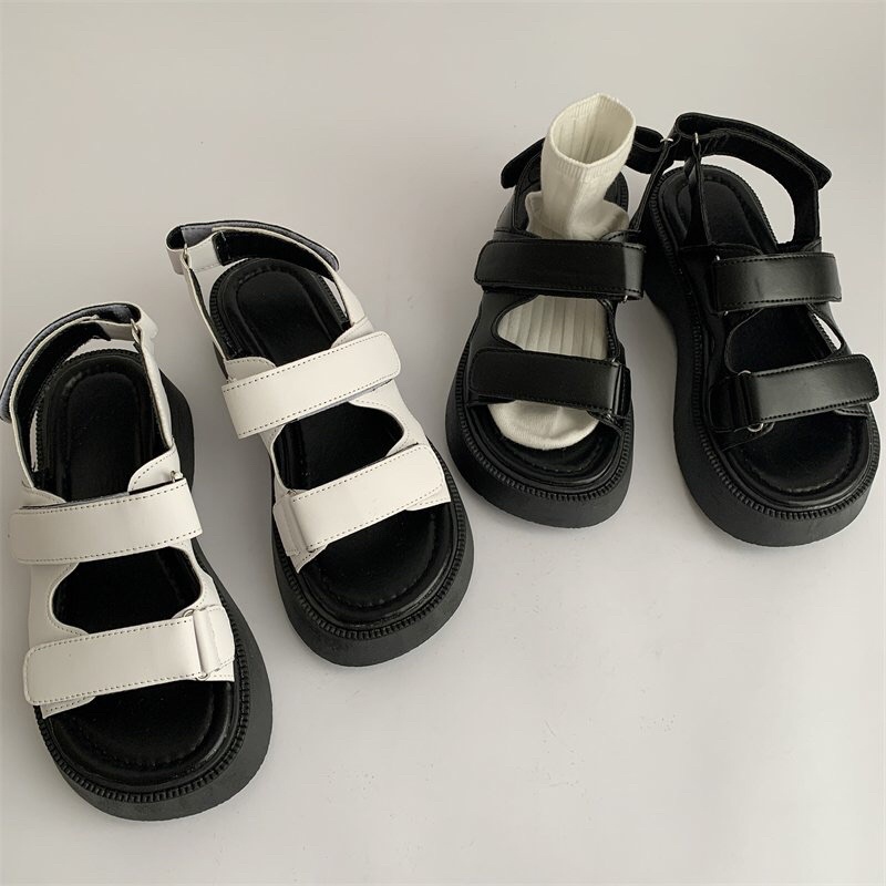 Dép Sandal Ulzzang LOẠI 1 - Giày quai hậu đi học hai quai đế cao có thể mang áo dài chuẩn hàng quảng châu