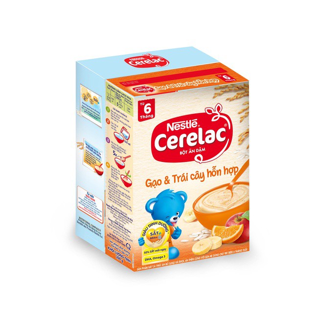 [Tặng kèm chén ăn dặm] Bột Ăn Dặm Nestle Cerelac - Gạo Và Trái Cây (200g)