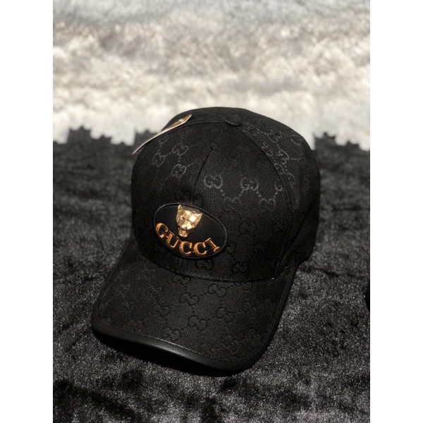 Nón lưỡi trai gg mạc da thêu gc có gắn đầu hổ