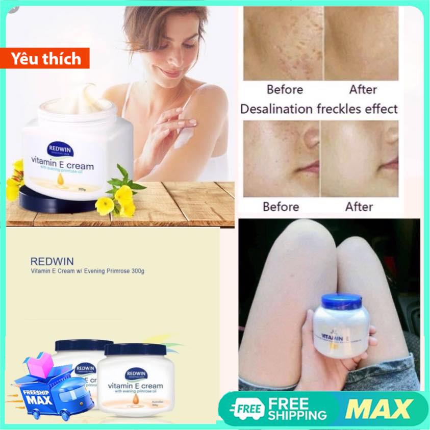 Kem dưỡng thể Redwin Vitamin E Cream Úc, dưỡng ẩm tái tạo da, giúp da mịn màng, chống nứt nẻ khô rát, 300g | BigBuy360 - bigbuy360.vn