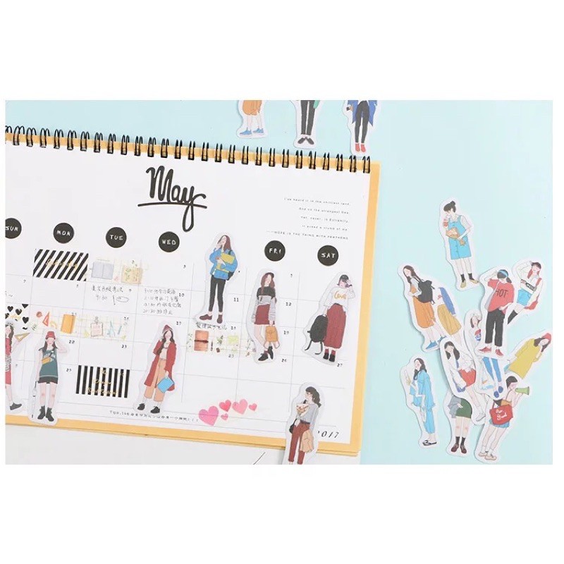 Bộ 40 sticker hình nữ sinh năng động
