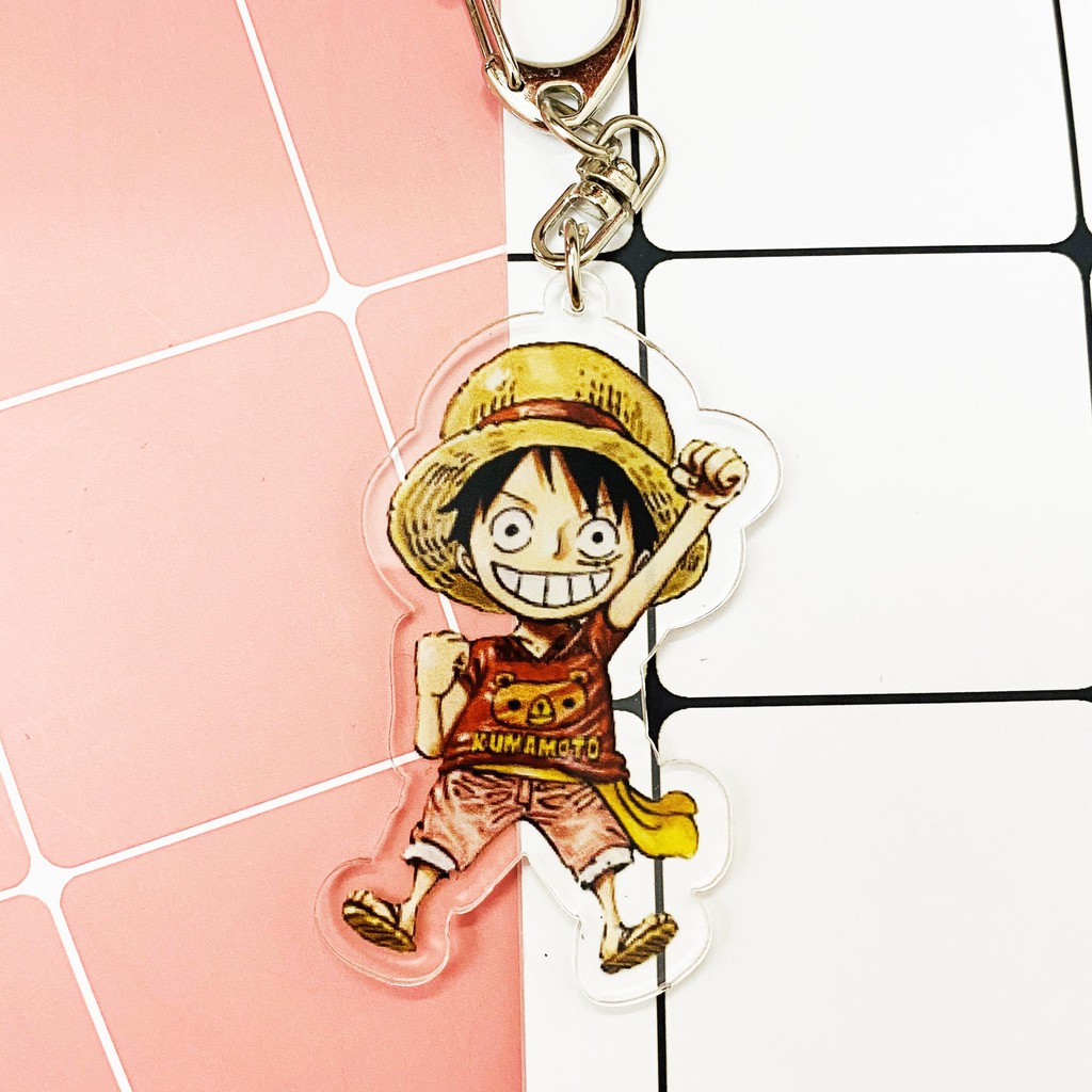 ( Mica trong acrylic ) Móc khóa One Piece Đảo Hải Tặc ver dã ngoại quà tặng xinh xắn dễ thương in hình anime chibi