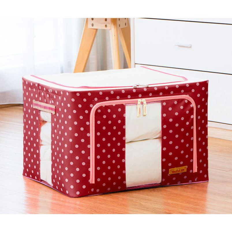 Túi Đựng Chăn Màn Quần Áo Khung Sắt Gấp Gọn miDoctor Kích Thước 50 x 40 x 33cm Giao Màu Ngẫu Nhiên