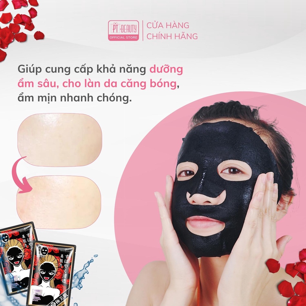 Mặt nạ hoa sơn trà đỏ SEXYLOOK Intensive Moisturizing Black Facial Mask dưỡng ẩm ngừa nếp nhăn hộp 5 miếng x 28ml
