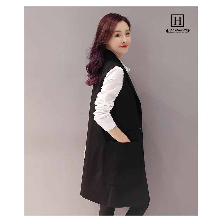 Áo Gi Lê Nữ Dáng Dài 1 Cúc Cổ Vest 803011