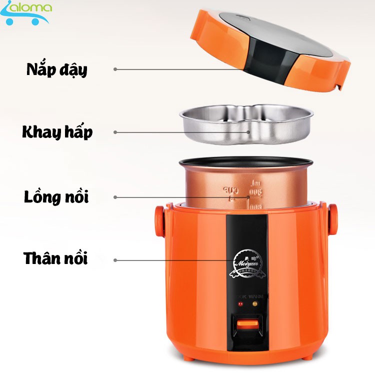 [Mã ELHADEV giảm 4% đơn 300K] Nồi cơm điện mini 1.2L Meiyun B12-A nấu cơm hâm nóng nấu cháo hâm sữa