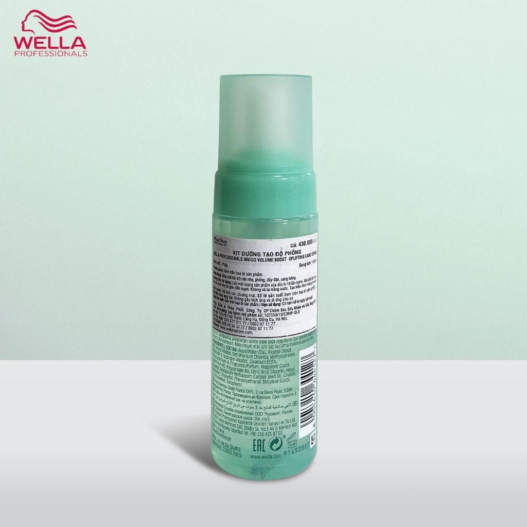 Bọt Sữa Dưỡng Tóc Wella Invigo Làm Sạch Sâu, Tạo Độ Phồng Cho Mái Tóc Chắc Khoẻ Volume Boost Bodfying Foam 150ml